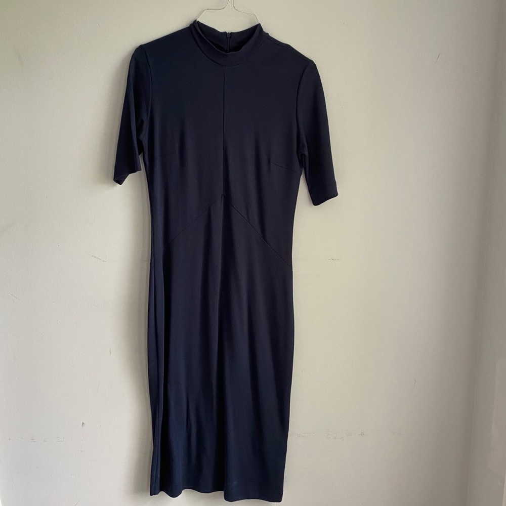 Navy blue Selected Femme mock neck midi dress